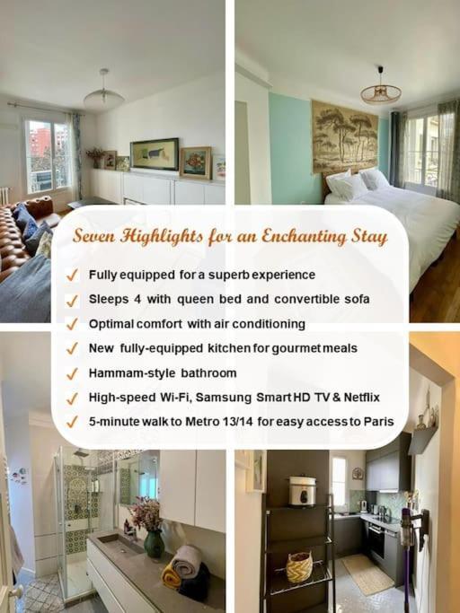 Air Conditioning - Metro 14 - Charming Traditional Style And Modern Access 10 Mn Away From Center Of Paris Clichy Exterior photo